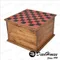 紅黑色芒果木棋盤圖案儲物箱 置物箱 收納箱
