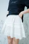 立體雪點 布蕾絲層疊小短裙_(2色:白)