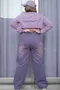 大碼美式紫復古直筒牛仔褲