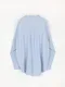 LINENNE品牌自訂款－jest stripe shirt (soft blue)：細直條紋長袖襯衫