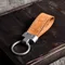 【皮革材料包】Pueblo 手縫DIY鑰匙圈-霧銀色・客製化設計