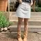 LINENNE－plain white skirt (white)