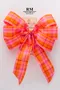 溫馨漸層格子蝴蝶結(PF106W-7/Cozy Gradient Plaid Butterfly Bow) ｜手作｜布置｜黃色｜緞帶用途