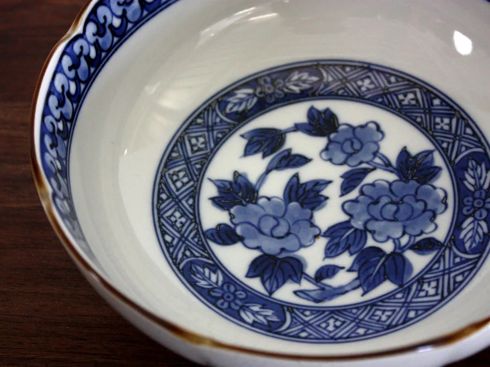 幸山窯藍染花缽 日本製