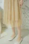 古董感蕾絲澎袖 彈性收腰圓裙洋裝