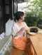 LINENNE －plain linen U neck tee (3color) ：亞麻短tee