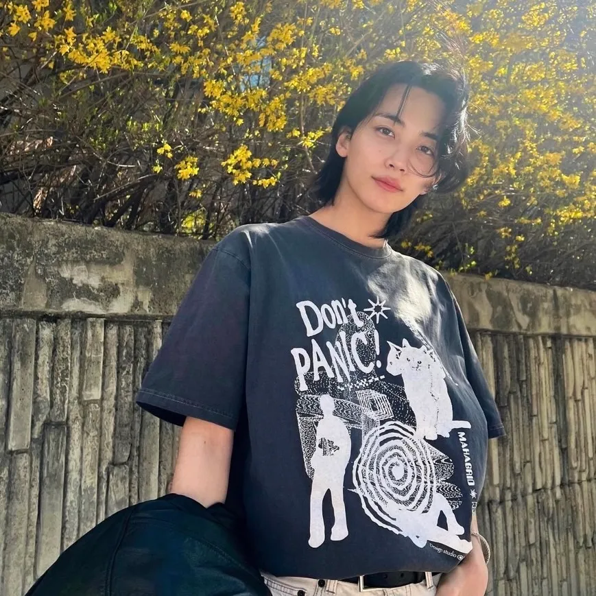 【mahagrid】23SS★ DON’T PANIC PIGMENT TEE DON'T PANIC PIGMENT TEE[BEIGE] - MAHAGRID