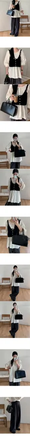 어리틀빗A little b－glam shirring blouse (2color)：廓形圓領襯衫