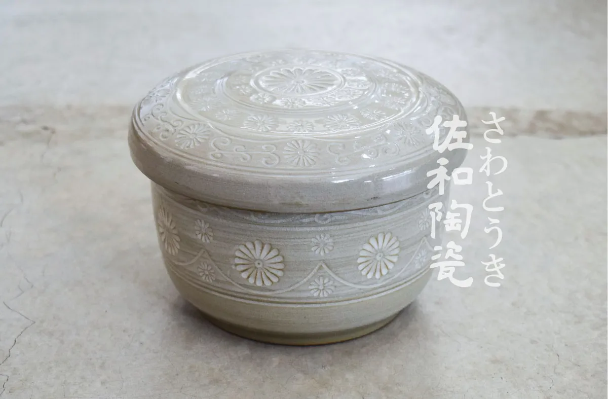 濱田晋作 青釉面取蓋物