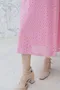 圈圈簍空刺繡 布蕾絲純色洋裝＿（2色：粉）