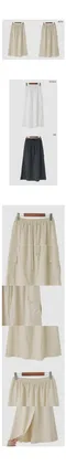 어리틀빗A little b－claire banding skirt (3color)：口袋鬆緊輕盈長裙