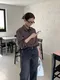 LINENNE－lazy washing denim (washed black)：水洗黑牛仔長褲