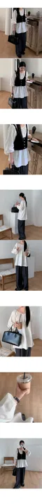 어리틀빗A little b－glam shirring blouse (2color)：廓形圓領襯衫