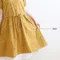 日系棉麻森林花葉薑黃洋裝