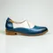 藍米白交錯造型女鞋617C楦