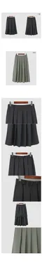 어리틀빗A little b－witty pleated skirt (2color)：鬆緊百褶西裝裙
