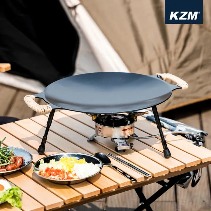 【KZM】 黑皮不沾桌上型烤盤含收納袋(48CM)