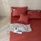300織紗純淨天絲三件式枕套床包組(緋鳶紅-雙人)/150x186cm