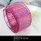 KC477 拷克鐵絲三色波浪亮蔥透底緞帶 38mm  (KC477 Organza Wired Ribbon with Tri-Colored Waves -38mm)