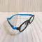 EGK兒童館-中大童款 | EG-Plus UV420濾藍光眼鏡 | 3合1卡榫式TR材質鏡腳仿彈簧彈性雙色黑藍配色小方圓款EK16
