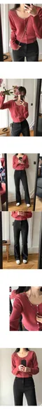 98doci made－彈性小喇叭黑色牛仔褲：4 size（有加長版本）