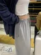 LINENNE－training loose pants (gray)：綁帶彈性灰色長褲