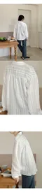 98doci－微透感線條絲質襯衫：白色