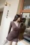 梅杜莎的誘惑-韓國扭結洋裝(有墊肩)