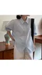 A little b －zellow washing shirts (6color)：單口袋水洗長袖襯衫