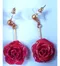 玫瑰長耳環 Dangling rose earrings