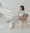 【預購】竹葉水彩畫排釦抽繩洋裝