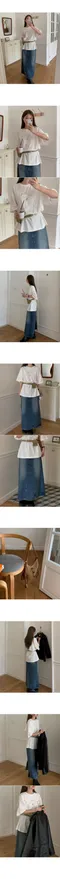 어리틀빗A little b－pico denim long skirt (2color)