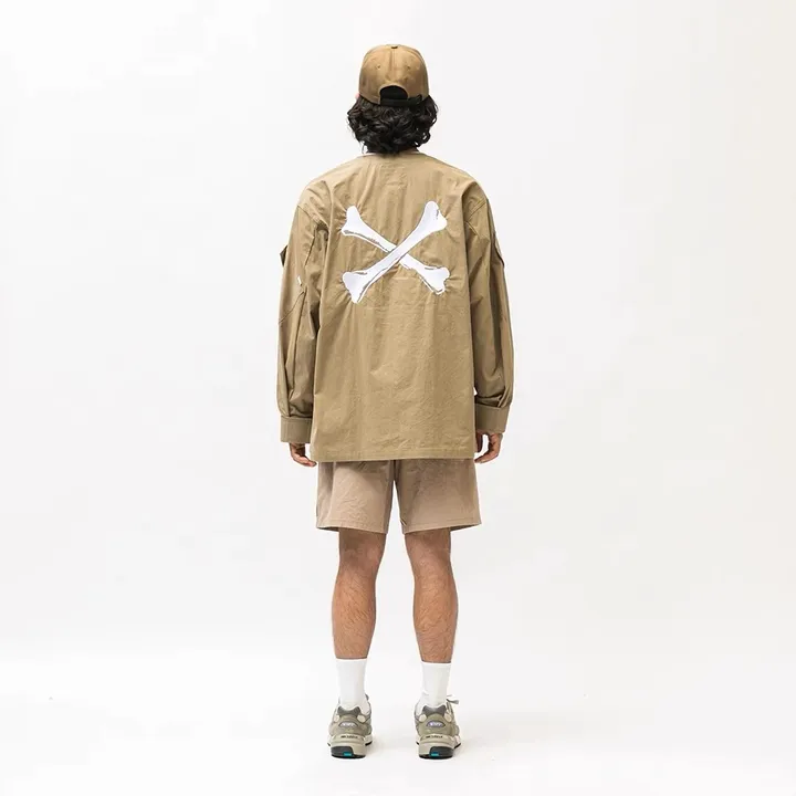 WTAPS 22AW SCOUT LS NYCO TUSSAH 骨頭圓領長袖襯衫風衣衝鋒衣