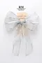 透銀素面蝴蝶結(W45S/Translucent Silver Plain Butterfly Bow) ｜手作｜布置｜銀色｜緞帶用途