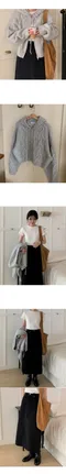 A little b －tail cotton skirt (3color)：細絨後開衩長裙S/M