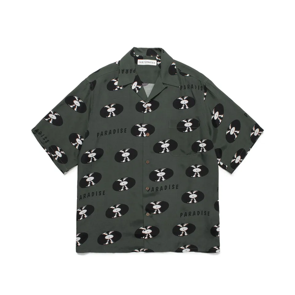 トップス WACKO MARIA RECORDS HAWAIIAN SHIRT WACKO MARIA RECORDS HAWAIIAN SHORT SLEEVE SHIRT TYPE 4