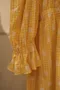 Vintage dress/復古黃色格紋小花連身裙