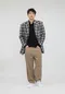 【22FW】韓國 復古格紋長版大衣