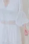 波西米亞 繡花布蕾絲簍空洋裝＿S~XL)