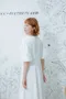 菱格玫瑰浮雕 Ｖ型腰線口袋洋裝_(2色: 白)