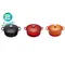 【缺貨】Le Creuset 圓型鑄鐵鍋 10cm 0.3L 黑／櫻桃紅／火焰橘