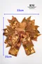 秋天落葉蝴蝶結 (KF7092E-58/Autumn leaves Bow) ｜手作｜布置｜裝飾｜枯葉｜咖啡色｜拷克｜鐵絲邊