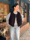LINENNE－hoody 2way padding vest (black)：壓扣式連帽背心