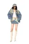 【25SS】Naws 毛邊復古漸層牛仔短裙(藍)