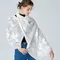 LinLi設計款 典雅純潔百合蕾絲刺繡純羊絨Cashmere圍巾-奶油白 (蕾絲花色: 白色)