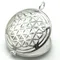 超光生命之花金星玫瑰鍍白金銀碟形墜