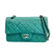 CHANEL Vintage | 藍綠色銀釦小款CF 口蓋包 肩背/斜背包