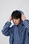 【26SS】韓國 落肩連帽格紋薄襯衫(2色)