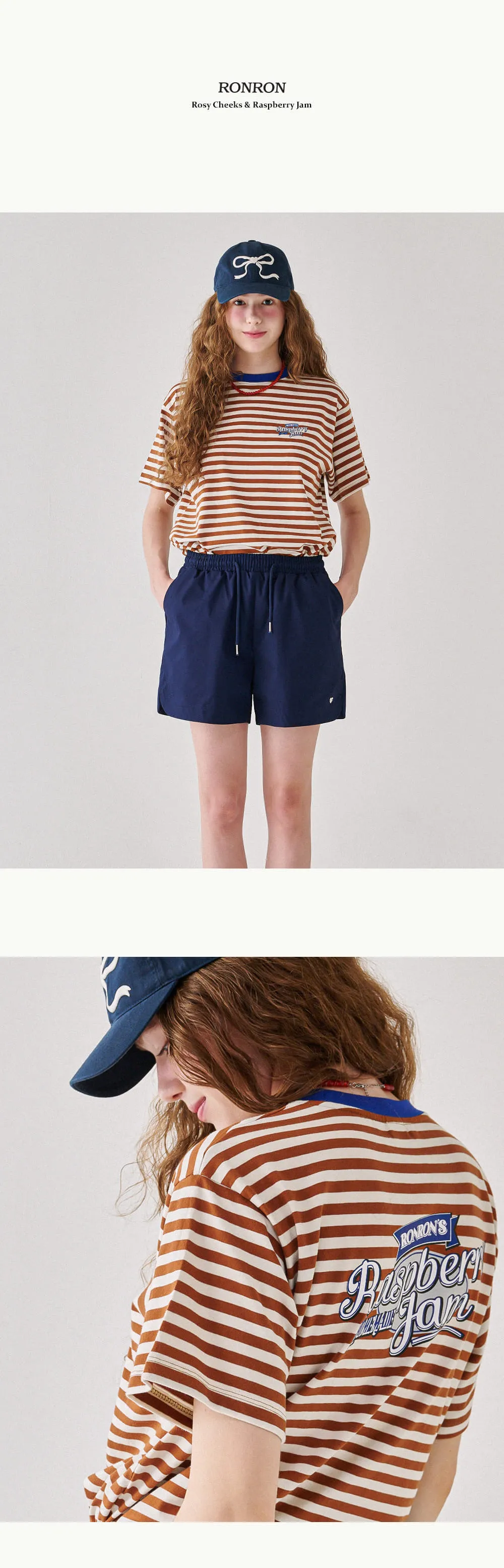 RONRON－RASPBERRY JAM BASIC FIT T SHIRT ：RED STRIPE紅條紋
