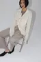 Unisex 雙口袋羊駝毛鬆軟針織外套 (米白)